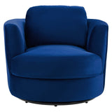 Pirouette Performance Velvet Swivel Armchair Navy EEI-4345-NAV