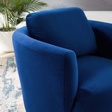 Pirouette Performance Velvet Swivel Armchair Navy EEI-4345-NAV