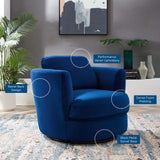 Pirouette Performance Velvet Swivel Armchair Navy EEI-4345-NAV