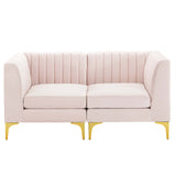 Triumph Channel Tufted Performance Velvet Loveseat Pink EEI-4346-PNK