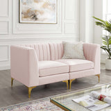 Triumph Channel Tufted Performance Velvet Loveseat Pink EEI-4346-PNK