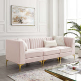 Triumph Channel Tufted Performance Velvet 	3-Seater Sofa Pink EEI-4347-PNK