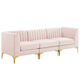 Triumph Channel Tufted Performance Velvet 	3-Seater Sofa Pink EEI-4347-PNK