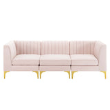 Triumph Channel Tufted Performance Velvet 	3-Seater Sofa Pink EEI-4347-PNK