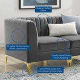 Triumph Channel Tufted Performance Velvet 4-Seater Sofa Gray EEI-4348-GRY