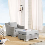 Conway Sunbrella® Outdoor Patio Wicker Rattan 2-Piece Armchair and Ottoman Set Light Gray Gray EEI-4354-LGR-GRY