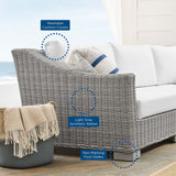 Conway Sunbrella® Outdoor Patio Wicker Rattan 5-Piece Furniture Set Light Gray White EEI-4356-LGR-WHI