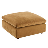 Commix Down Filled Overstuffed Performance Velvet Ottoman Cognac EEI-4365-COG