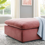 Commix Down Filled Overstuffed Performance Velvet Ottoman Dusty Rose EEI-4365-DUS