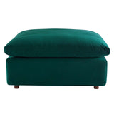 Commix Down Filled Overstuffed Performance Velvet Ottoman Green EEI-4365-GRN