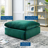 Commix Down Filled Overstuffed Performance Velvet Ottoman Green EEI-4365-GRN