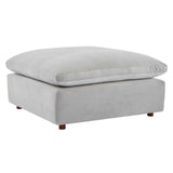 Commix Down Filled Overstuffed Performance Velvet Ottoman Light Gray EEI-4365-LGR