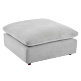 Commix Down Filled Overstuffed Performance Velvet Ottoman Light Gray EEI-4365-LGR