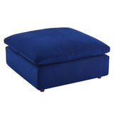 Commix Down Filled Overstuffed Performance Velvet Ottoman Navy EEI-4365-NAV