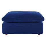 Commix Down Filled Overstuffed Performance Velvet Ottoman Navy EEI-4365-NAV