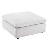 Commix Down Filled Overstuffed Performance Velvet Ottoman White EEI-4365-WHI