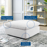 Commix Down Filled Overstuffed Performance Velvet Ottoman White EEI-4365-WHI