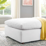 Commix Down Filled Overstuffed Performance Velvet Ottoman White EEI-4365-WHI