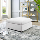 Commix Down Filled Overstuffed Performance Velvet Ottoman White EEI-4365-WHI