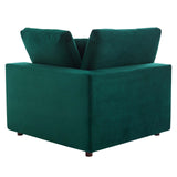 Commix Down Filled Overstuffed Performance Velvet Corner Chair Green EEI-4366-GRN