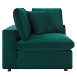 Commix Down Filled Overstuffed Performance Velvet Corner Chair Green EEI-4366-GRN