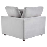 Commix Down Filled Overstuffed Performance Velvet Corner Chair Light Gray EEI-4366-LGR