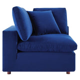 Commix Down Filled Overstuffed Performance Velvet Corner Chair Navy EEI-4366-NAV