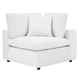 Commix Down Filled Overstuffed Performance Velvet Corner Chair White EEI-4366-WHI