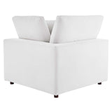 Commix Down Filled Overstuffed Performance Velvet Corner Chair White EEI-4366-WHI