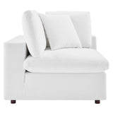 Commix Down Filled Overstuffed Performance Velvet Corner Chair White EEI-4366-WHI