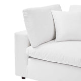 Commix Down Filled Overstuffed Performance Velvet Corner Chair White EEI-4366-WHI