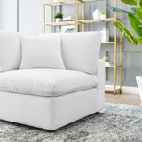 Commix Down Filled Overstuffed Performance Velvet Corner Chair White EEI-4366-WHI