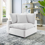 Commix Down Filled Overstuffed Performance Velvet Corner Chair White EEI-4366-WHI