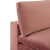 Commix Down Filled Overstuffed Performance Velvet Armless Chair Dusty Rose EEI-4367-DUS