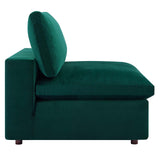 Commix Down Filled Overstuffed Performance Velvet Armless Chair Green EEI-4367-GRN