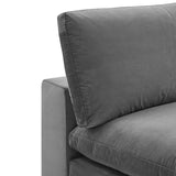 Commix Down Filled Overstuffed Performance Velvet Armless Chair Gray EEI-4367-GRY