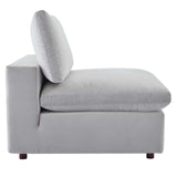 Commix Down Filled Overstuffed Performance Velvet Armless Chair Light Gray EEI-4367-LGR