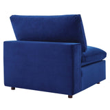 Commix Down Filled Overstuffed Performance Velvet Armless Chair Navy EEI-4367-NAV