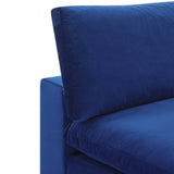 Commix Down Filled Overstuffed Performance Velvet Armless Chair Navy EEI-4367-NAV