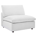 Commix Down Filled Overstuffed Performance Velvet Armless Chair White EEI-4367-WHI