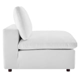 Commix Down Filled Overstuffed Performance Velvet Armless Chair White EEI-4367-WHI