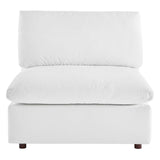 Commix Down Filled Overstuffed Performance Velvet Armless Chair White EEI-4367-WHI