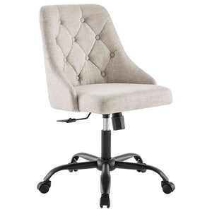 Distinct Tufted Swivel Upholstered Office Chair Black Beige EEI-4369-BLK-BEI