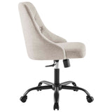 Distinct Tufted Swivel Upholstered Office Chair Black Beige EEI-4369-BLK-BEI