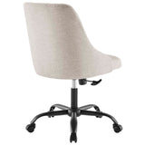 Distinct Tufted Swivel Upholstered Office Chair Black Beige EEI-4369-BLK-BEI