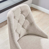 Distinct Tufted Swivel Upholstered Office Chair Black Beige EEI-4369-BLK-BEI