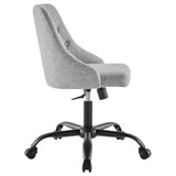 Distinct Tufted Swivel Upholstered Office Chair Black Light Gray EEI-4369-BLK-LGR