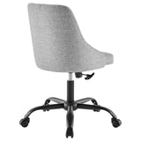 Distinct Tufted Swivel Upholstered Office Chair Black Light Gray EEI-4369-BLK-LGR