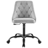 Distinct Tufted Swivel Upholstered Office Chair Black Light Gray EEI-4369-BLK-LGR