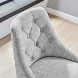 Distinct Tufted Swivel Upholstered Office Chair Black Light Gray EEI-4369-BLK-LGR